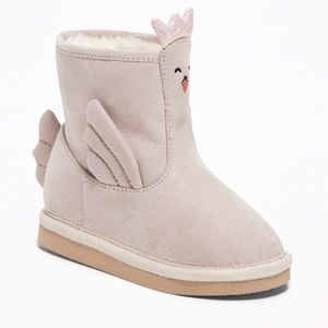 Faux-Suede Critter Adoraboots for Toddler Girls.